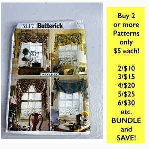 Waverly Drapery & Valance Pattern Covering in Yellow and Blue Fabrics- cut